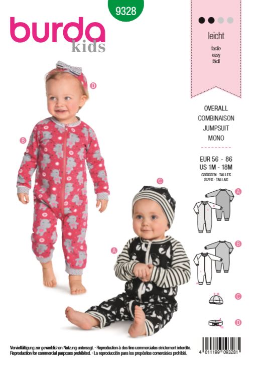 burda Schnitt 9328 "Overall, Muetze, Stirnband" burda Schnitt 9328 "Overall, Muetze, Stirnband"