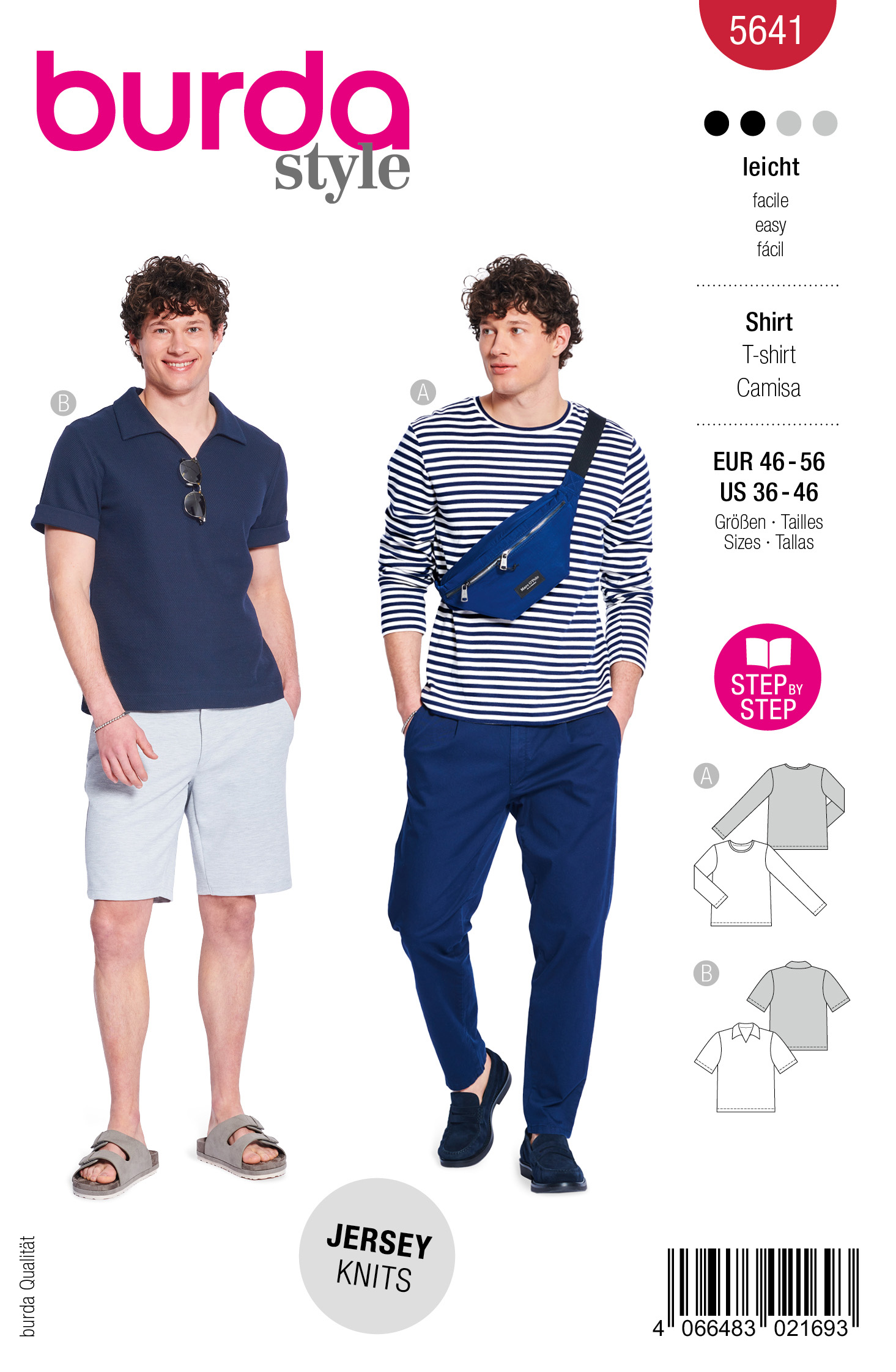 burda Schnitt 5641 - Herren Basic Shirts