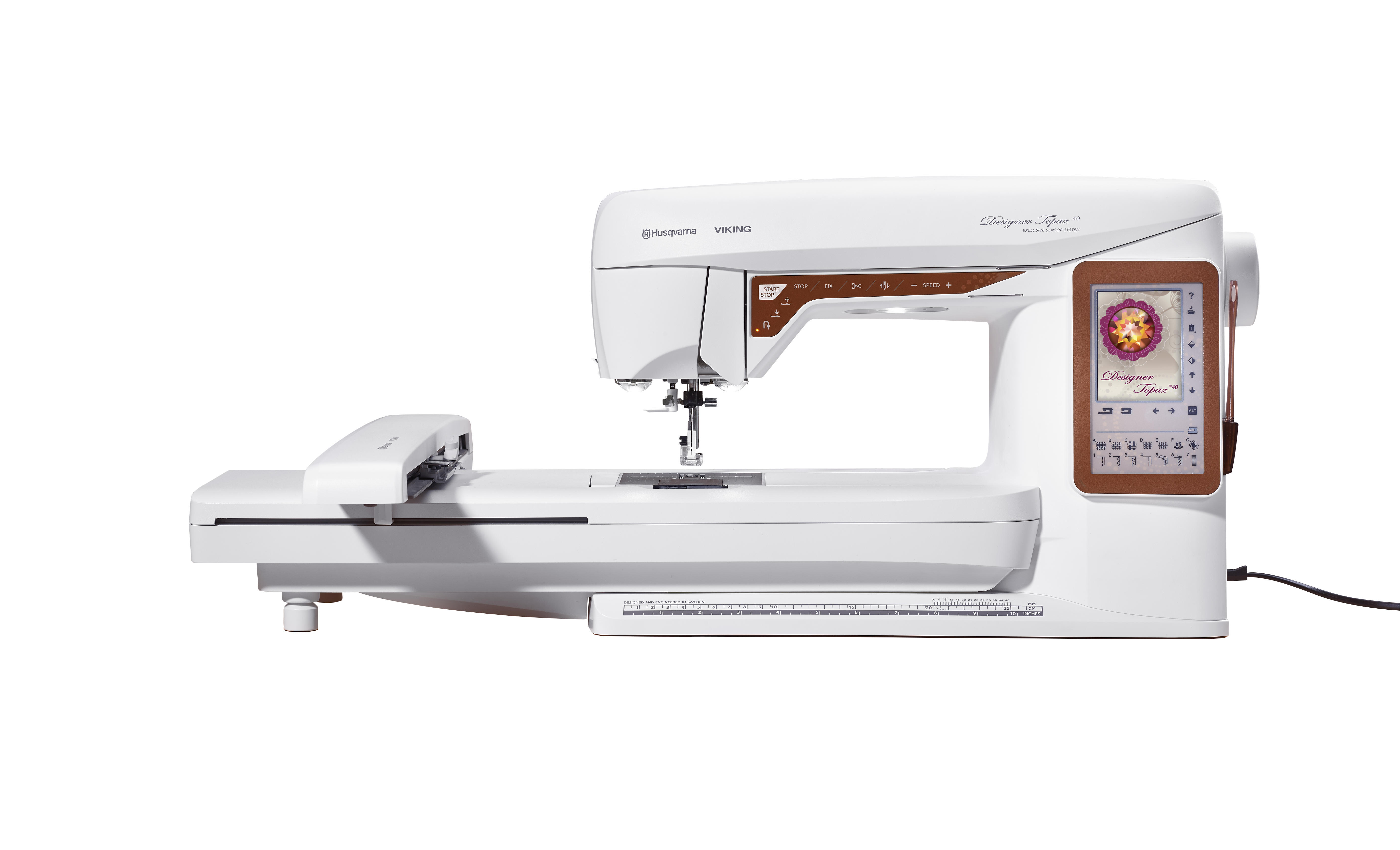 Husqvarna Viking Designer Topaz 40 inkl. Stickeinheit und Premier +2 embroidery - code