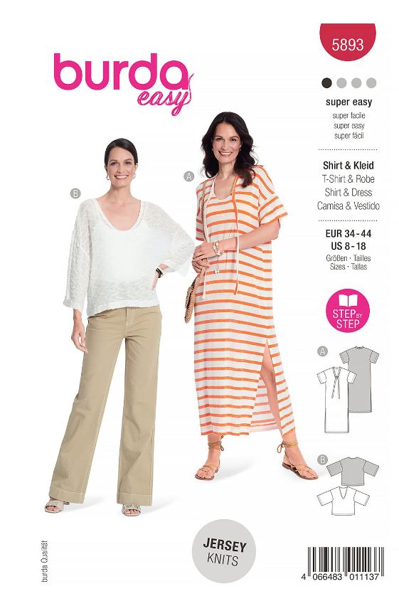 burda Schnitt 5893 "Kleid und Shirt mit tiefen Ausschnitt" burda Schnitt 5893 "Kleid und Shirt mit tiefen Ausschnitt"