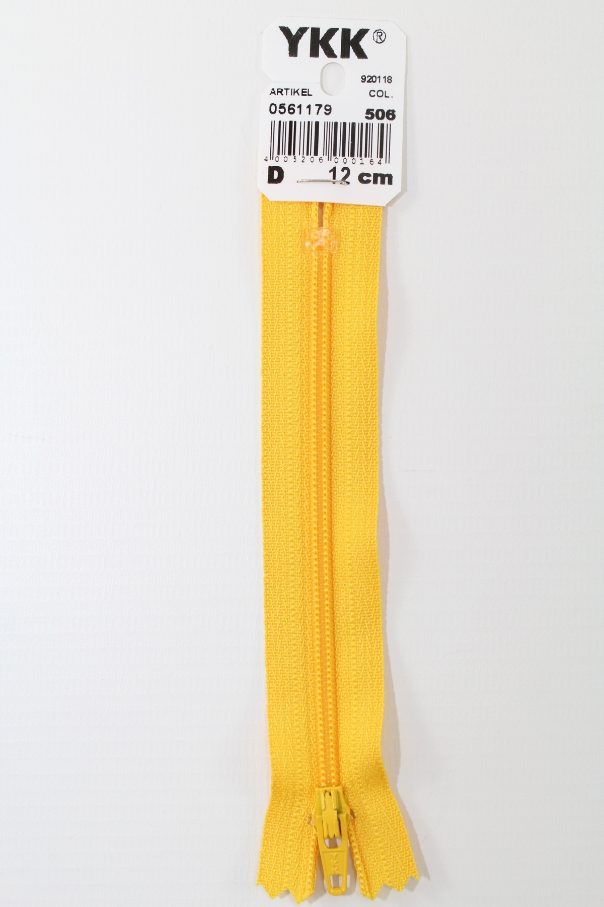 YKK-Reissverschluss 12cm-60cm, nicht teilbar, maisgelb