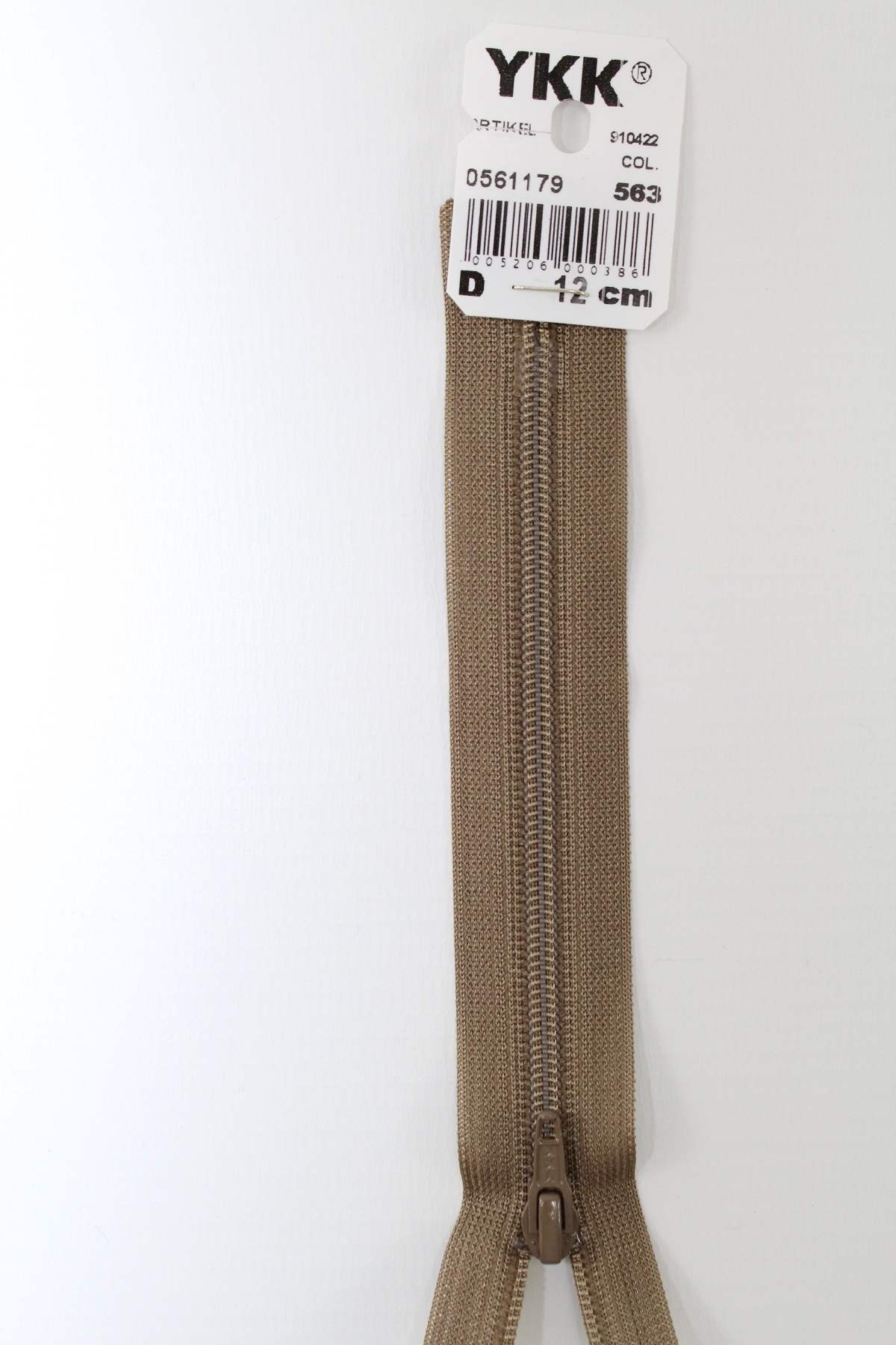 YKK-Reissverschluss 12cm-60cm, nicht teilbar, mittelbraun