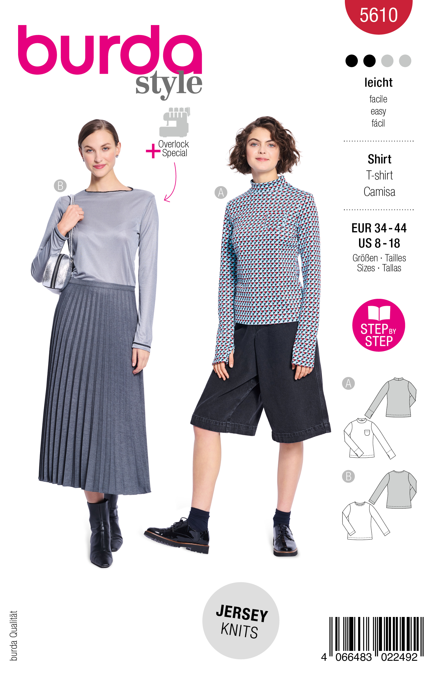 burda Schnitt 5610 - Basic-Longsleeve