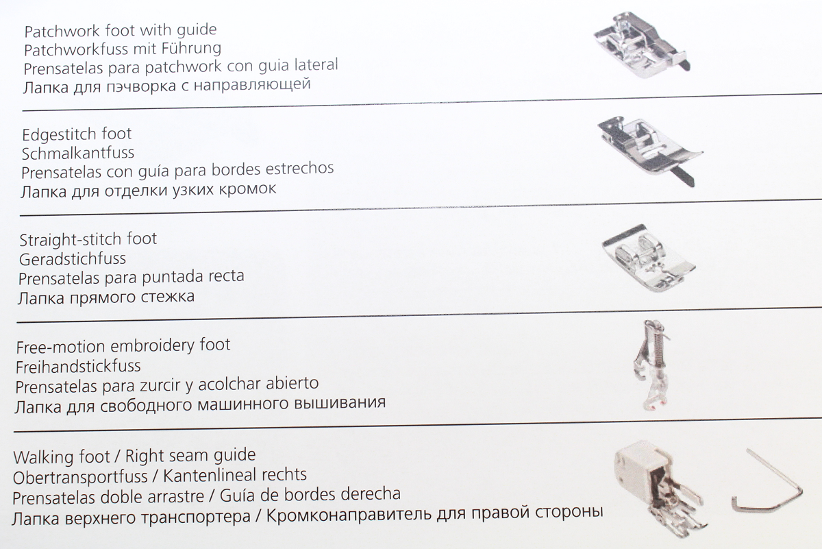 Bernette Nähfuss-Set für B37/B38 6-teilig Patchwork-Quilten