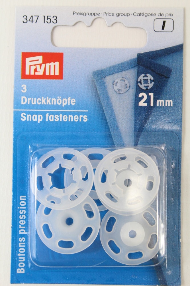 3 Annäh- Druckknöpfe ø 21mm Kunststoff 3 Annäh- Druckknöpfe ø 21mm Kunststoff