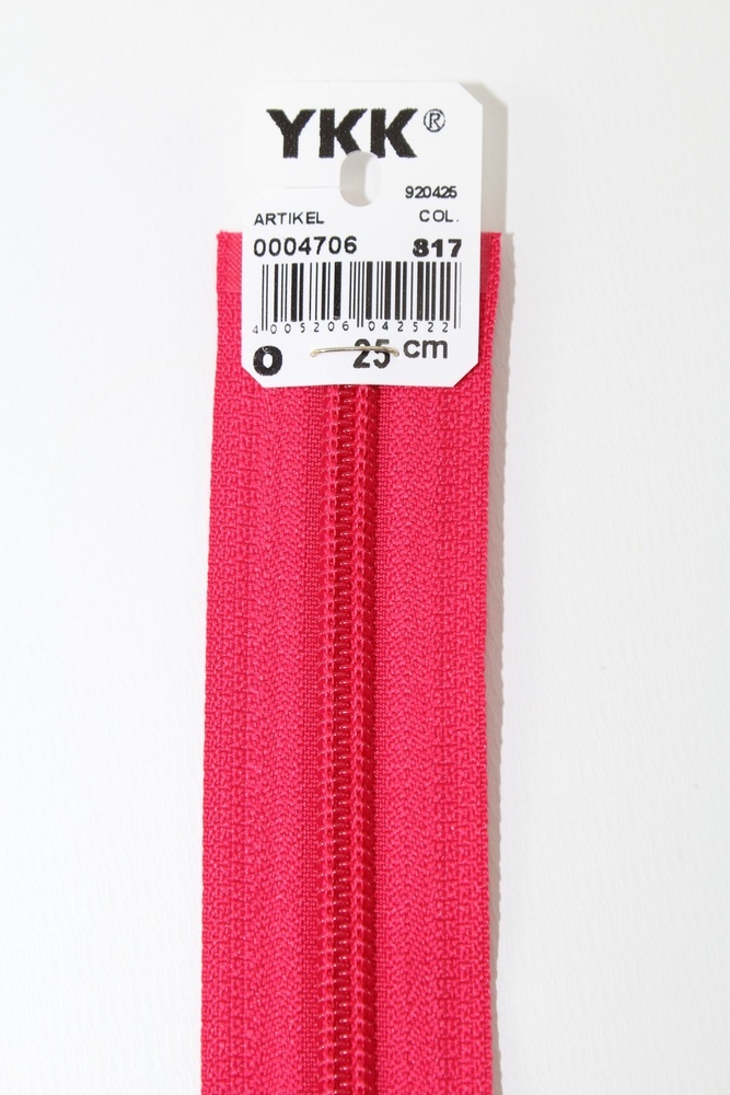 YKK - Reissverschlüsse 25 cm - 80 cm, teilbar, dunkelpink