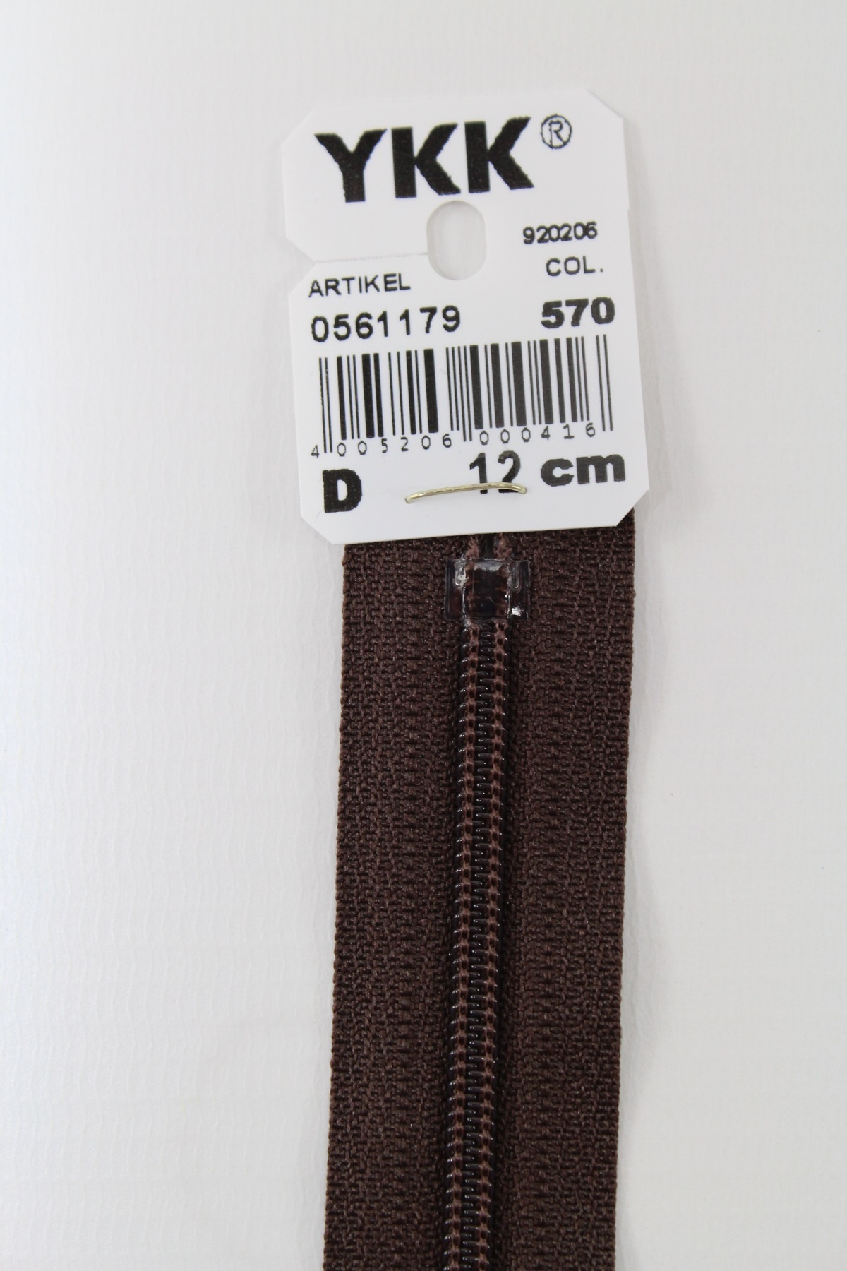 YKK-Reissverschluss 12cm-60cm, nicht teilbar, palisander