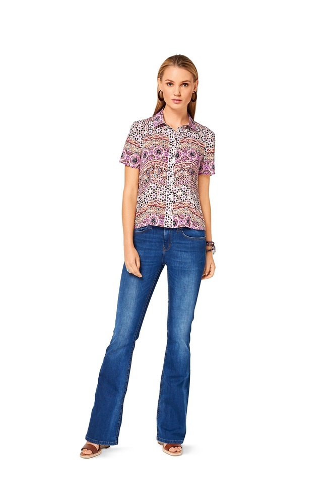 burda Schnitt 6527 "Bluse und Hemdkragen und Stehkragen und Ärmelblende"